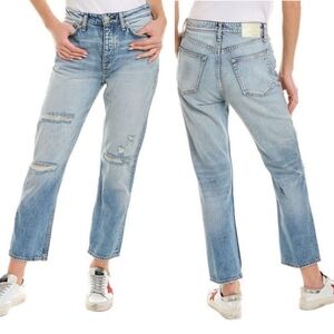 rag & bone Light Wash High-Rise Distressed Jeans